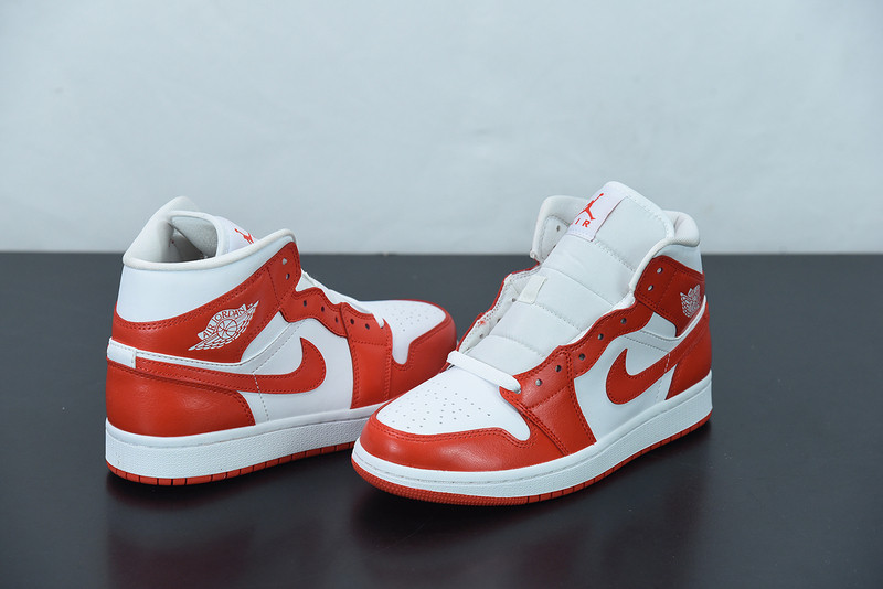 air jordan 1 mid in orange and white bq6472-116