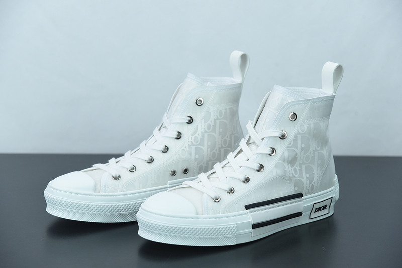 dio* b23 oblique high-top white sneaker