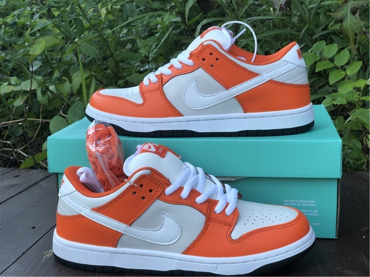 nike sb dunk low white orange black sale bq6817-806