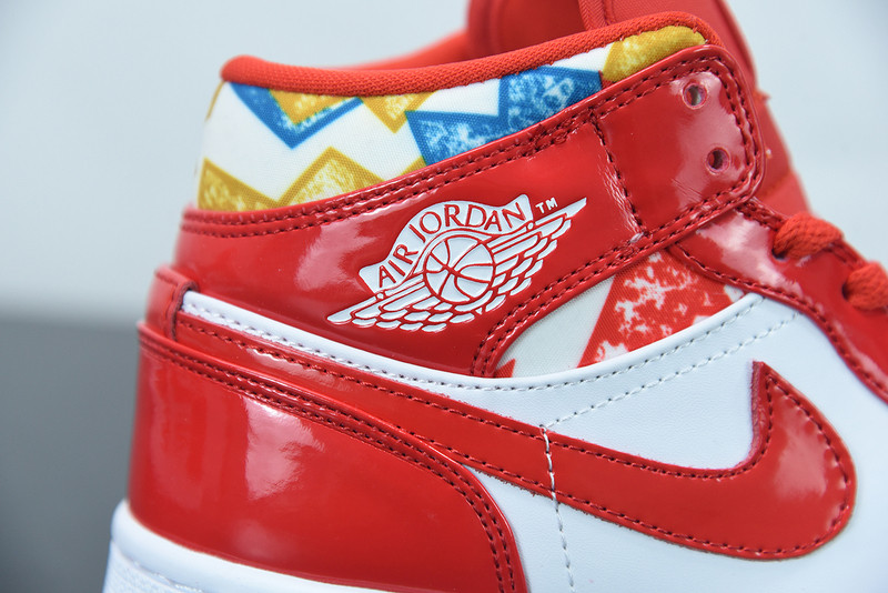 air jordan 1 mid red patent dc7294-600