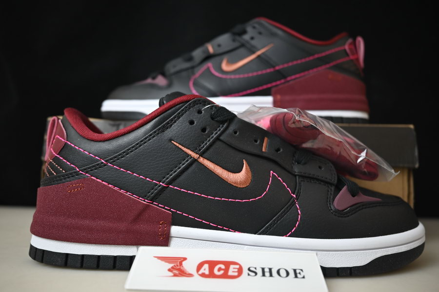 nike dunk low disrupt 2 black dark beetroot dv4024-003