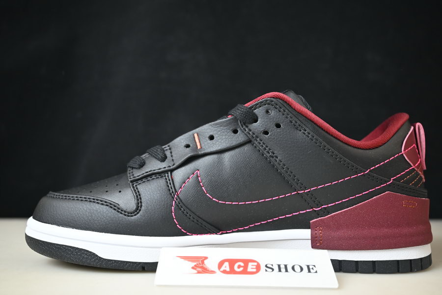 nike dunk low disrupt 2 black dark beetroot dv4024-003