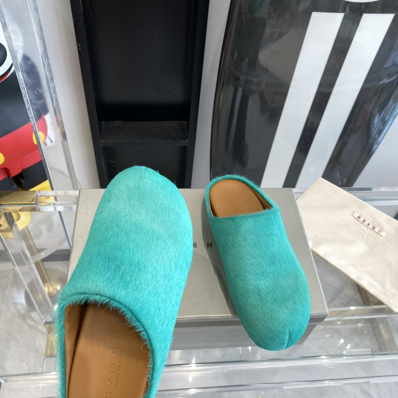 marni calf hair slippers