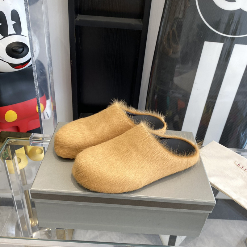marni calf hair slippers