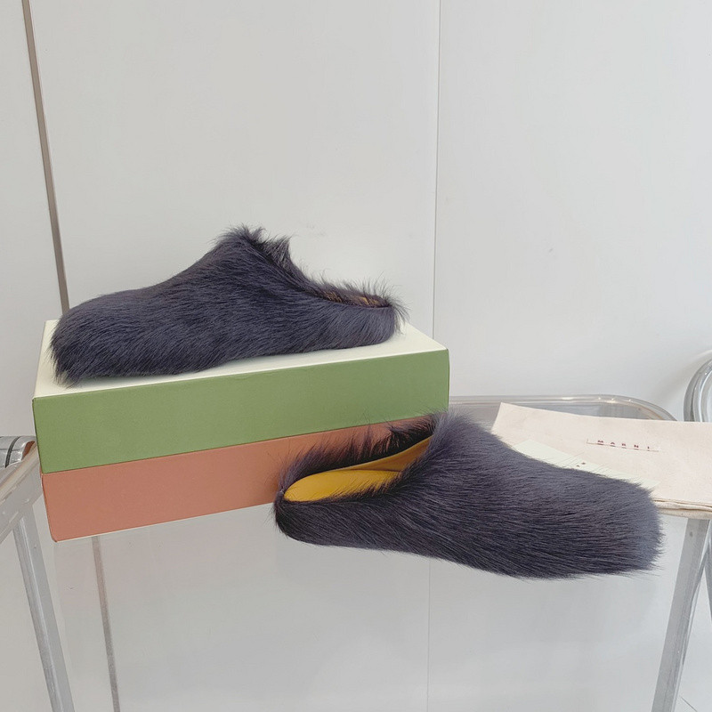 Marni calf hair slippers