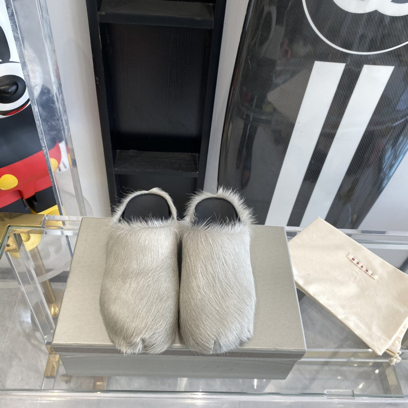 marni calf hair slippers