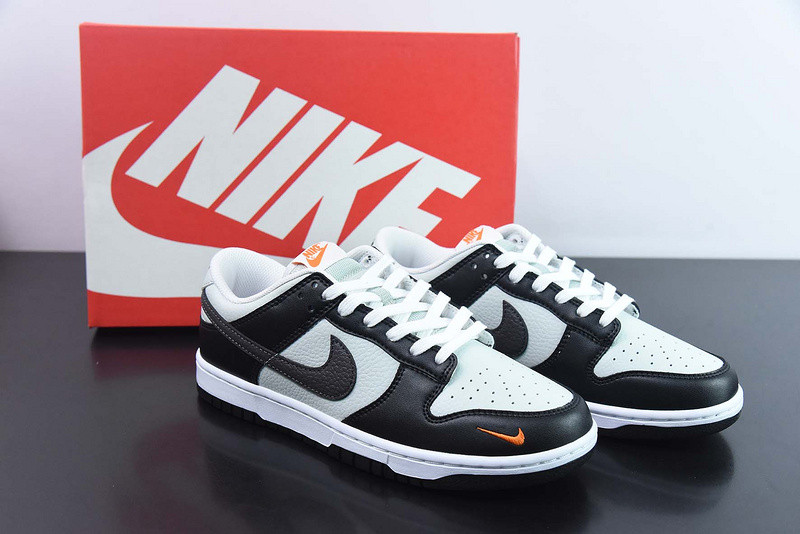 nike dunk low black grey orange fn7808-001